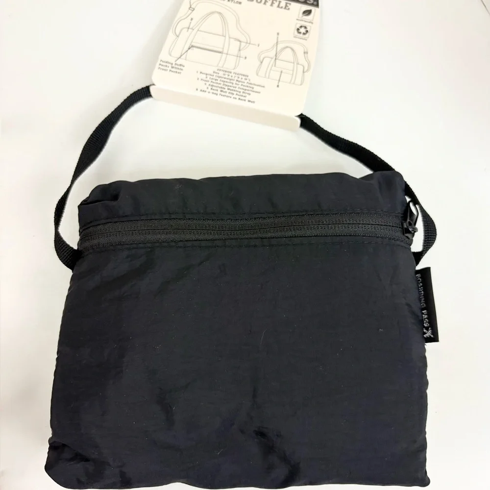 NWT Boarding Pass Black Packable Travel Lightweight Duffel Bag New With Tags